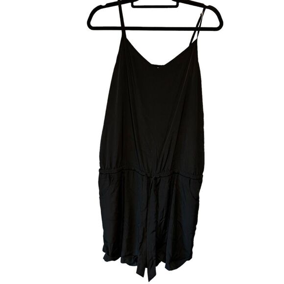 J.Crew Black Spaghetti Strap Drapey Romper - Picture 2 of 8